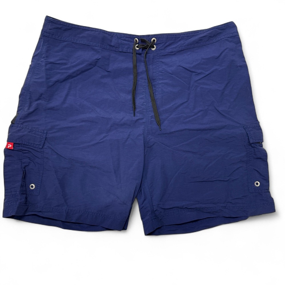 Pelagic  Board Shorts Cargo Mens 44‎ Blue Swim Trunks Pockets Beach